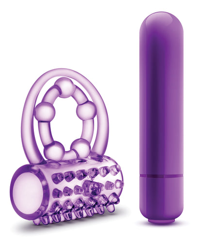 Blush Play With Me The Player Vibrating Double Strap Cockring - Purple - LUST Depot