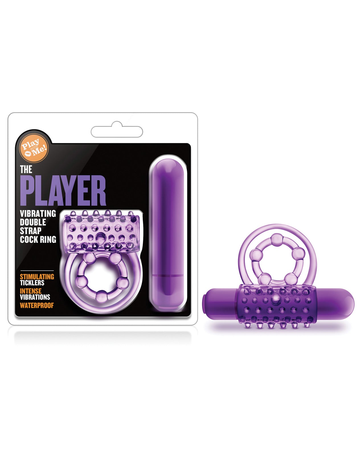 Blush Play With Me The Player Vibrating Double Strap Cockring - Purple - LUST Depot