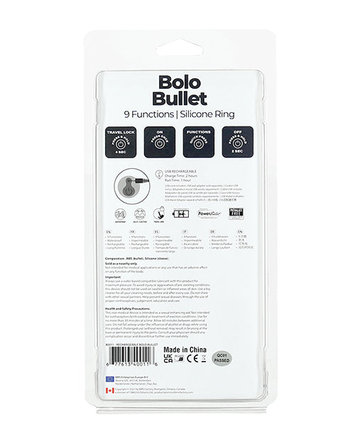 Bolo Bullet Vibrating Adjustable Cock Tie - Black - LUST Depot