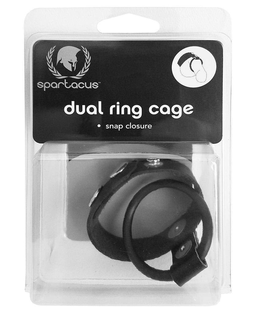 Spartacus Staminator Leather & Rubber Dual Cock Ring - LUST Depot