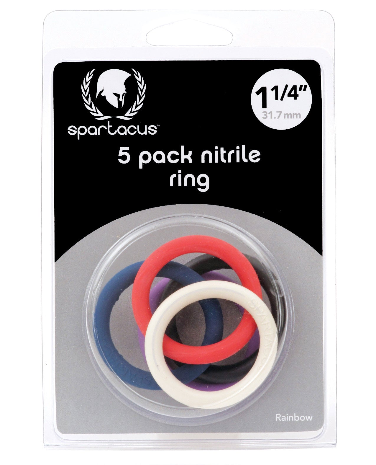 Spartacus 1.25" Nitrile Cock  Ring Set - Asst. Colors Pack Of 5 - LUST Depot