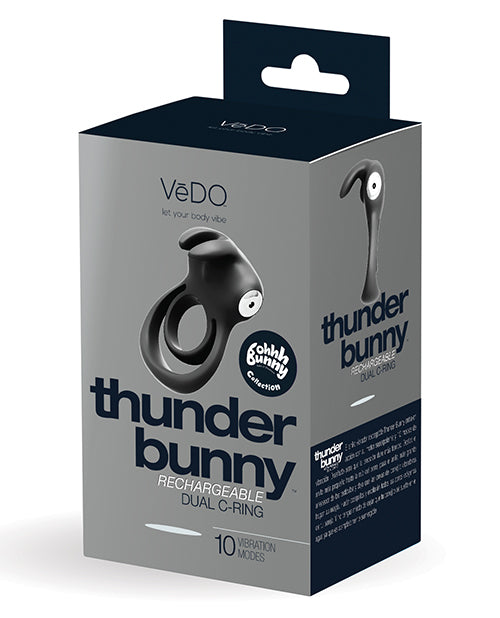 Vedo Thunder Rechargeable Dual Ring - Just Black - LUST Depot