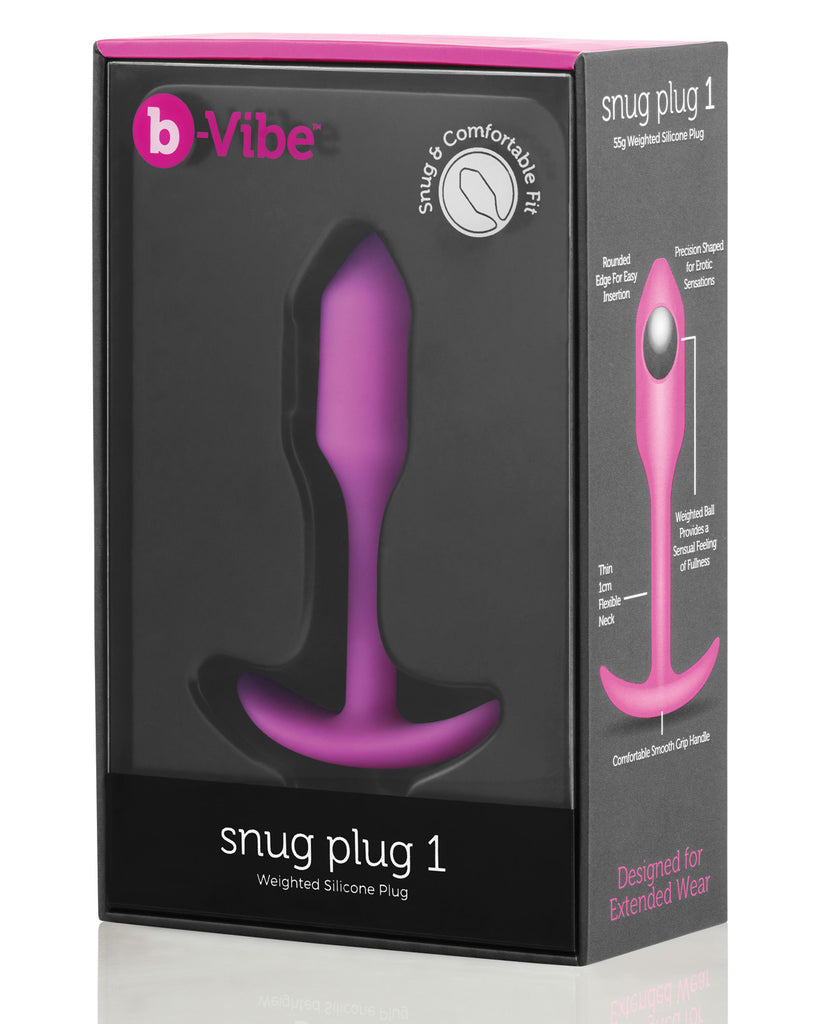 B-vibe Weighted Snug Plug 1 - .55 G Fuchsia - LUST Depot
