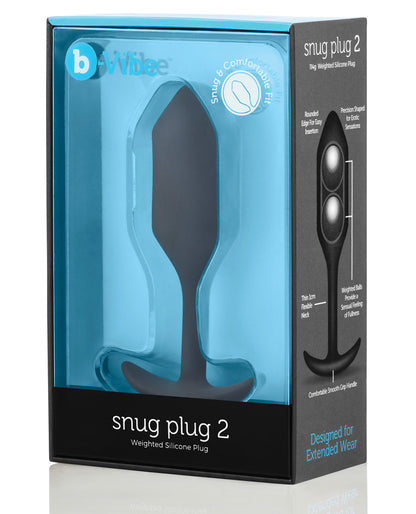 B-vibe Weighted Snug Plug 2 - .114 G Black - LUST Depot