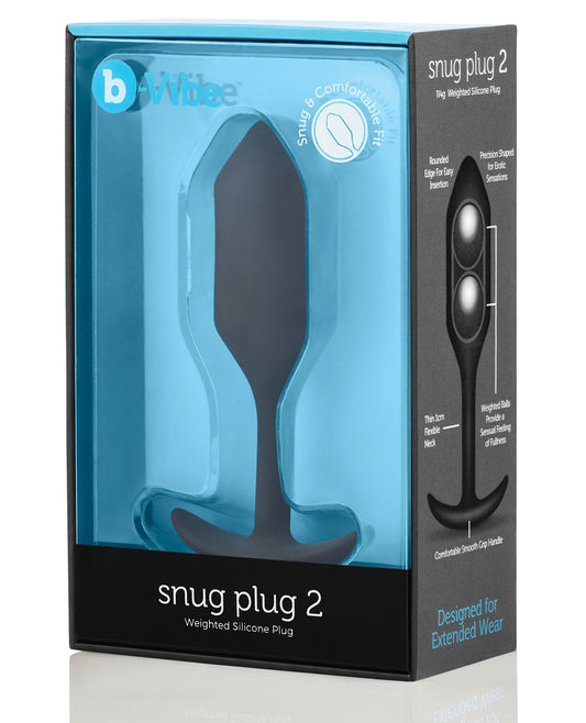B-vibe Weighted Snug Plug 2 - .114 G Black - LUST Depot