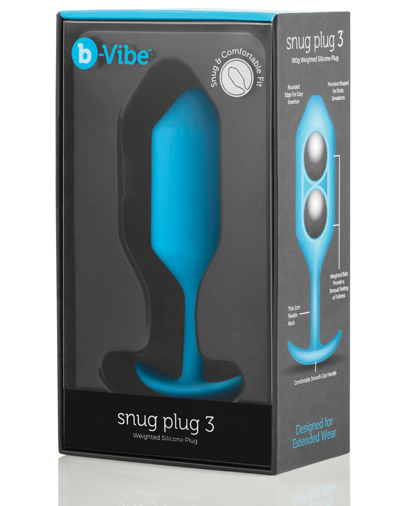 B-vibe Weighted Snug Plug 3 - .180 G Teal - LUST Depot