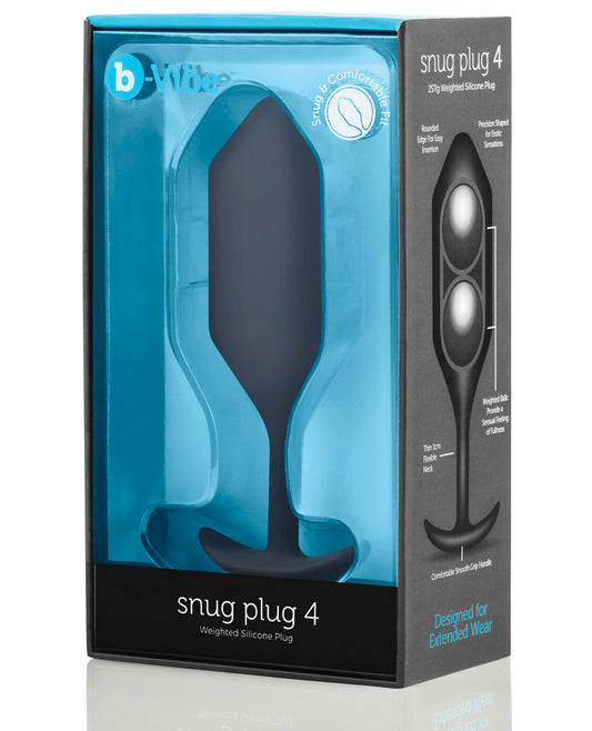 B-vibe Weighted Snug Plug 4 - .257 G Black - LUST Depot