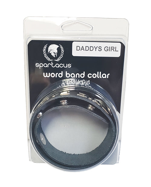 Spartacus Daddys Girl Leather Collar - Black - LUST Depot