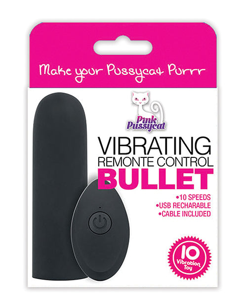 Pink Pussycat Vibrating Remote Control Bullet - Black - LUST Depot