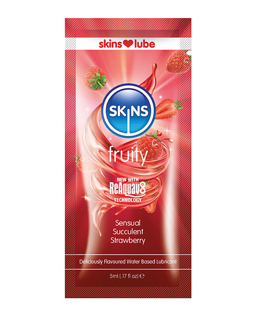 Skins Water Based Lubricant - 5 Ml Foil Strawberry - LUST Depot