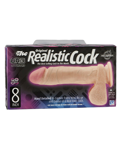 Realistic 8" Ultraskyn Cock W-balls - White - LUST Depot