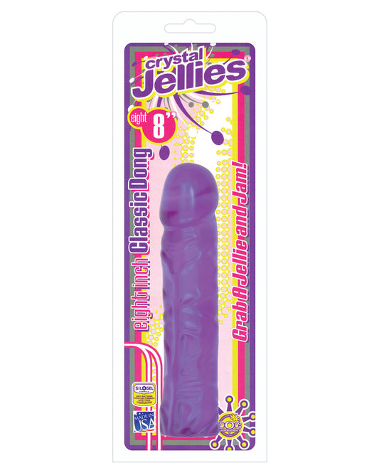Crystal Jellies 8" Classic Dildo - Purple - LUST Depot
