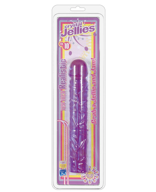 Crystal Jellies 10" Classic Dildo - Purple - LUST Depot
