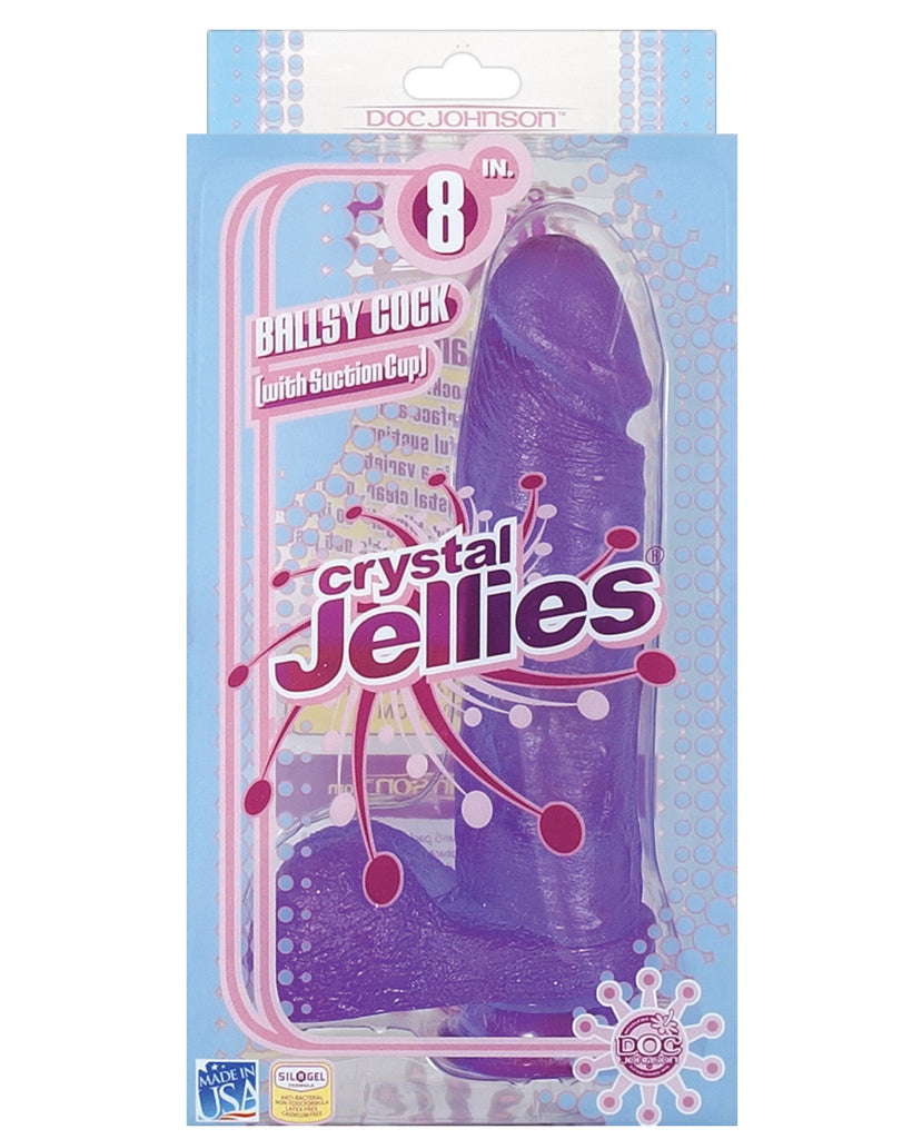 Crystal Jellies 8" Ballsy Cock - Purple - LUST Depot