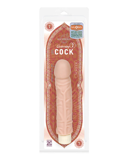 Quivering 8" Cock Vibe - White - LUST Depot