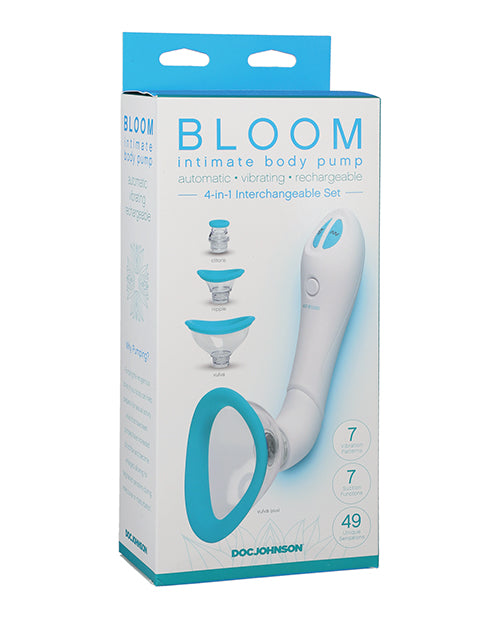 Bloom Intimate Body Automatic Vibrating Rechargeable Pump - Sky Blue-white - LUST Depot