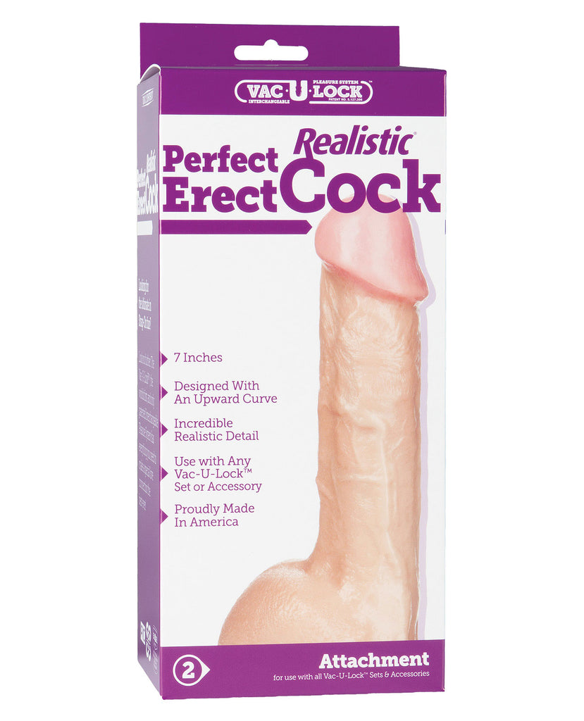 Vac-u-lock 7" Perfect Realistic Cock - White - LUST Depot