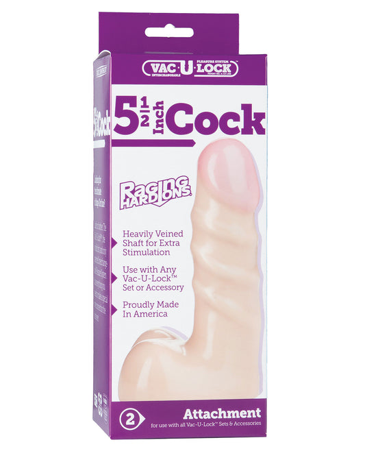 Vac-u-lock 5.5" Raging Hard On Realistic Cock - Flesh - LUST Depot