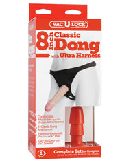 Ultra Harness 2 Set W-8" Dong & Powder - Flesh - LUST Depot