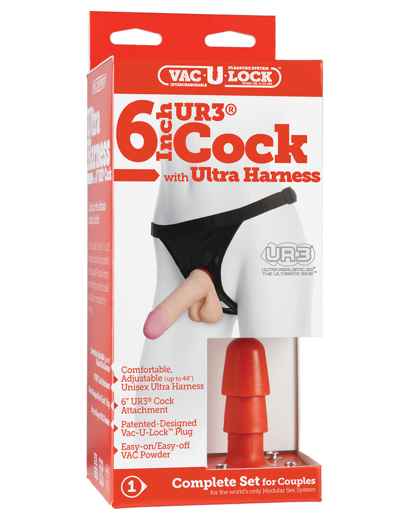 Ultra Harness 2 W-7" Ultraskyn Cock - White - LUST Depot