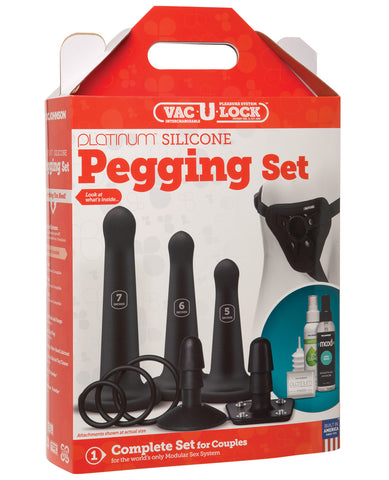 Vac-u-lock Silicone Pegging Set - Black - LUST Depot