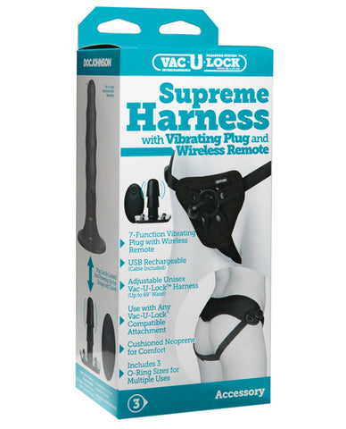Vac-u-lock Supreme Harness W-vibrating Plug - Black - LUST Depot