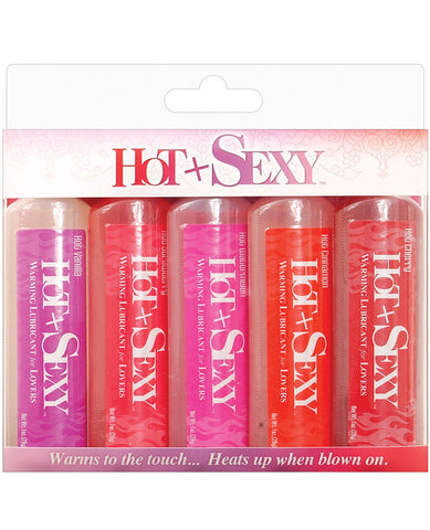 Hot & Sexy Warming Lubricant - 1 Oz Bottle Asst. Flavors Pack Of 5 - LUST Depot
