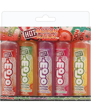Hot Motion Lotion - 1 Oz Bottle Asst. Flavors Pack Of 5 - LUST Depot