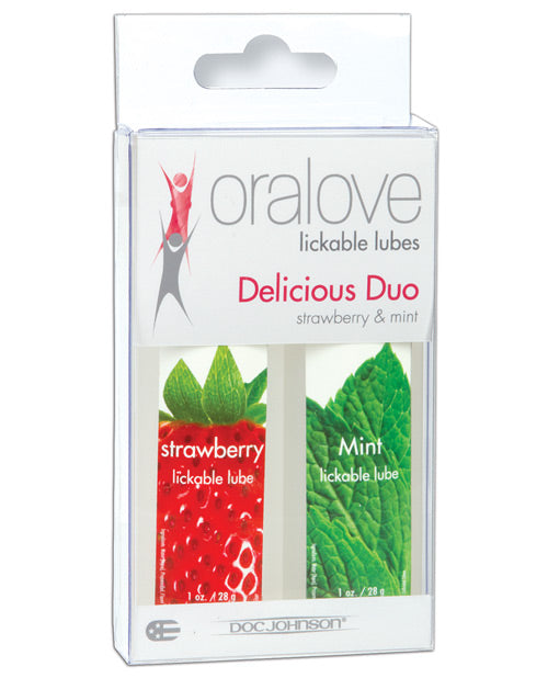 Oralove Delicious Duo Flavored Lube - Strawberry & Mint - LUST Depot