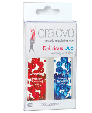 Oralove Delicious Duo Flavored Lube - Warming & Tingling - LUST Depot
