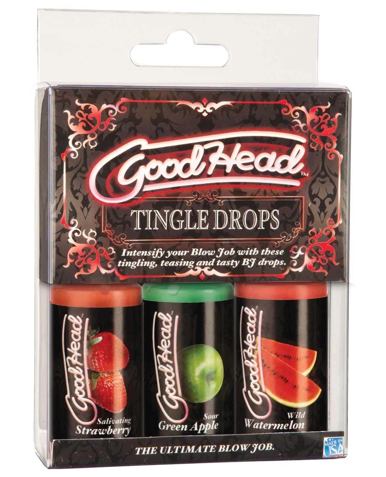 Good Head Tingle Drops - 1oz Bottle Asst. Flavors Pack Of 3 - LUST Depot