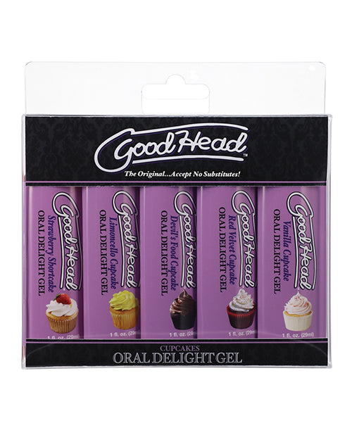 Goodhead Cupcake Oral Delight Gel - Asst. Flavors Pack Of 5 - LUST Depot