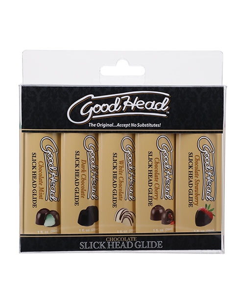 Goodhead Chocolate Slick Head Glide - Asst. Flavors Pack Of 5 - LUST Depot