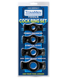 Titanmen Tools Cock Ring Set - Black - LUST Depot