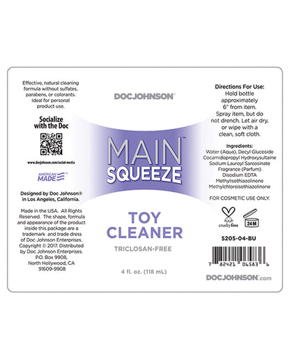 Main Squeeze Toy Cleaner - 4 Oz - LUST Depot