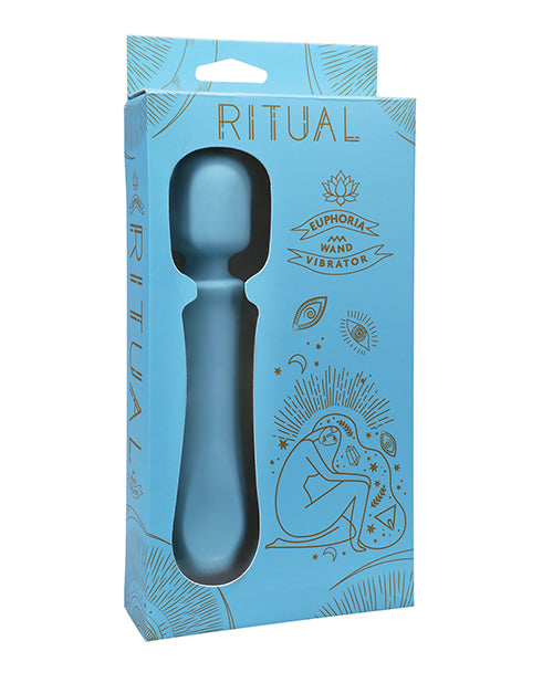 Ritual Euphoria Rechargeable Silicone Wand Vibe - Blue - LUST Depot