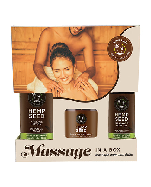 Earthly Body Holiday-valentines Hemp Seed Massage In A Box - Asst. Naked In The Woods - LUST Depot