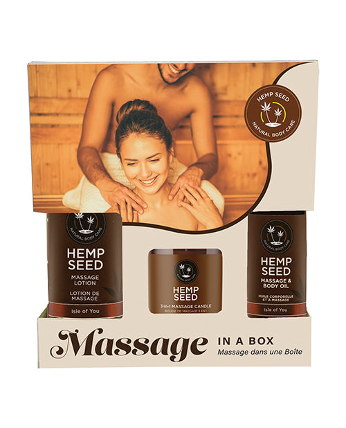 Earthly Body Holiday-valentines Hemp Seed Massage In A Box - Asst. Isle Of You - LUST Depot