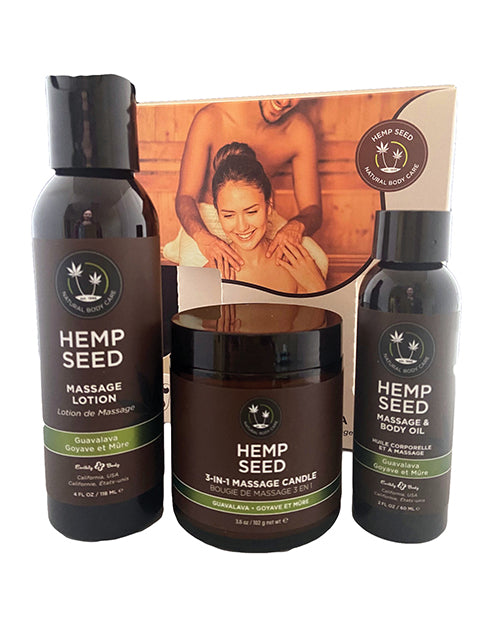 Earthly Body Hemp Seed Massage In A Box - Asst. Guauvalava - LUST Depot