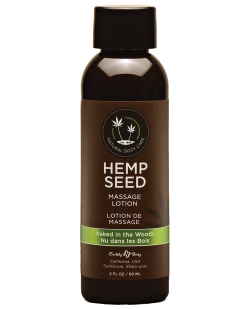 Earthly Body Hemp Seed Massage Lotion - 2 Oz Naked In The Woods - LUST Depot