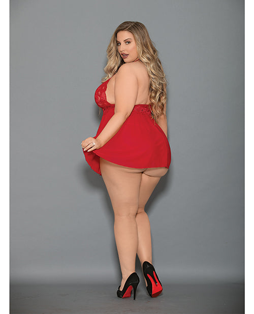 Euphoria Shorty Babydoll & Open Panty Red Qn - LUST Depot