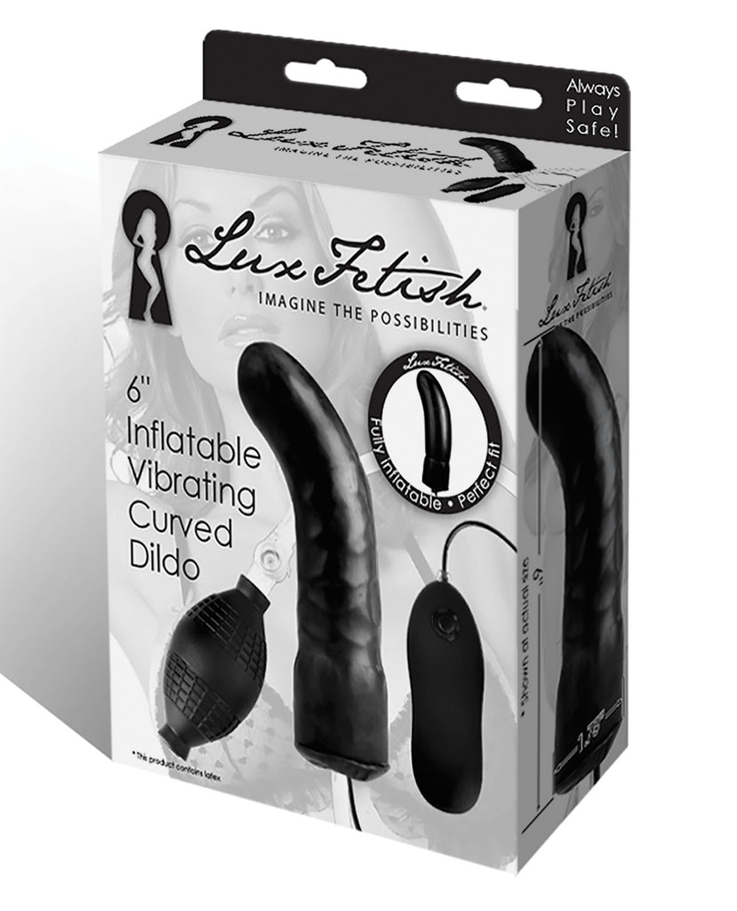Lux Fetish 6" Inflatable Vibrating Curved Dildo - LUST Depot