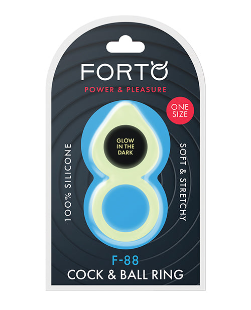 Forto F-88 Double Ring Liquid Silicone Cock Ring - Glow In The Dark - LUST Depot