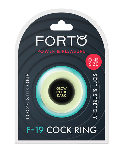 Forto F-19 Two Tone Liquid Silicone Cock Ring - Black-glow In The Dark - LUST Depot