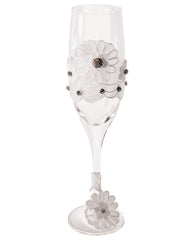Bride To Be Champagne Glass  W-white Lace Trim - LUST Depot