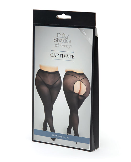Fifty Shades Of Grey Captivate Spanking Tights - Black One Size Curve - LUST Depot