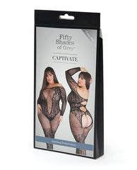 Fifty Shades Of Grey Captivate Body Stocking - Black One Size Curve - LUST Depot