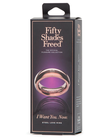 Fifty Shades Freed I Want You Now Steel Love Ring - LUST Depot