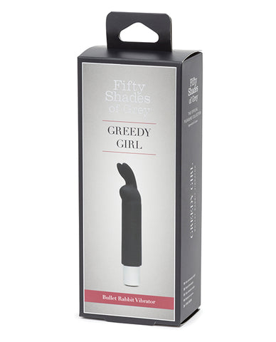 Fifty Shades Of Grey Greedy Girl Rechargeable Bullet Rabbit Vibrator - Black - LUST Depot