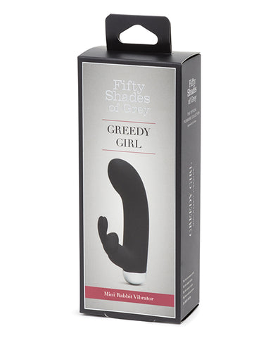 Fifty Shades Of Grey Greedy Girl Rechargeable Mini Rabbit Vibrator - Black - LUST Depot